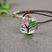 Load image into Gallery viewer, YWHL Fashion romantic life tree Glass ball pendant necklace,Dried flower plant specimen Handmade DIY child jewelry