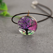 Load image into Gallery viewer, YWHL Fashion romantic life tree Glass ball pendant necklace,Dried flower plant specimen Handmade DIY child jewelry