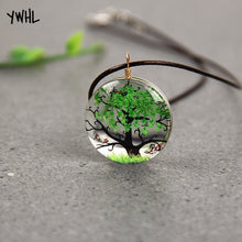 Load image into Gallery viewer, YWHL Fashion romantic life  tree Glass ball pendant necklace，Dried flower plant specimen Handmade DIY child jewelry
