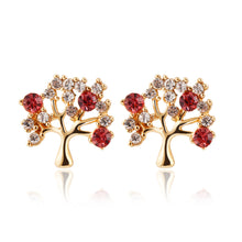Load image into Gallery viewer, LE SKY New Fashion Flash Red Purple Charm Crystal Earrings Fruit Tree Money Earrings for Women Girls Jewelry
